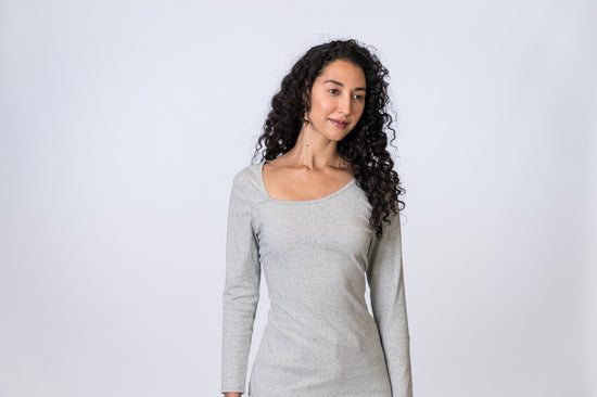 Woman in Basic collection gray top
