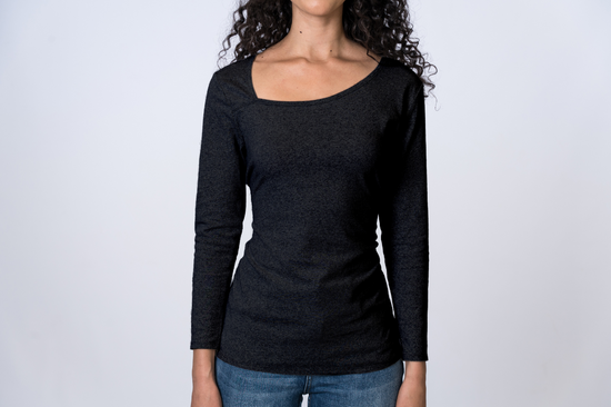 Load image into Gallery viewer, Asymmetric Neck Long Sleeve Shirt
